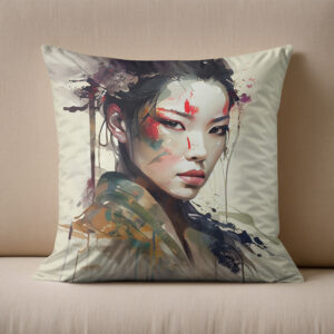 Kissen: Warrior Geisha Portrait