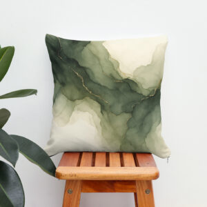 Kissen: Moss Green Gold Flow