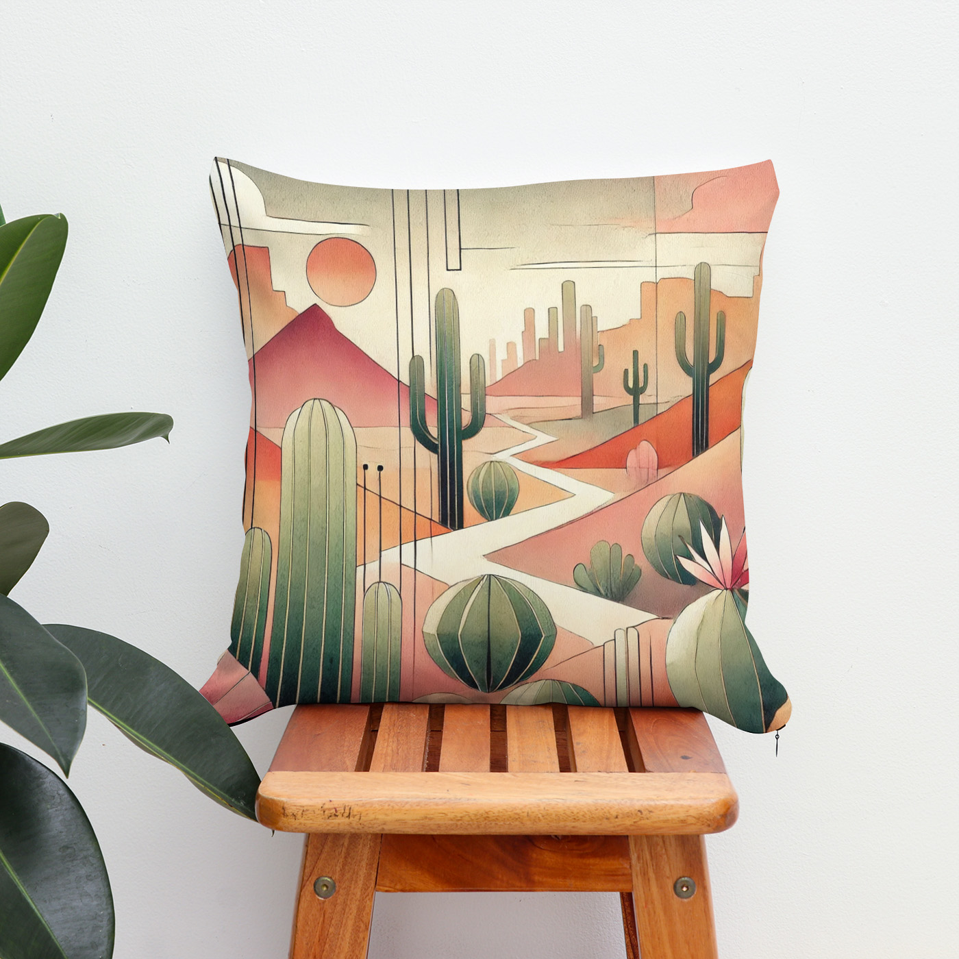 Kissen: Art Deco Desert Cacti