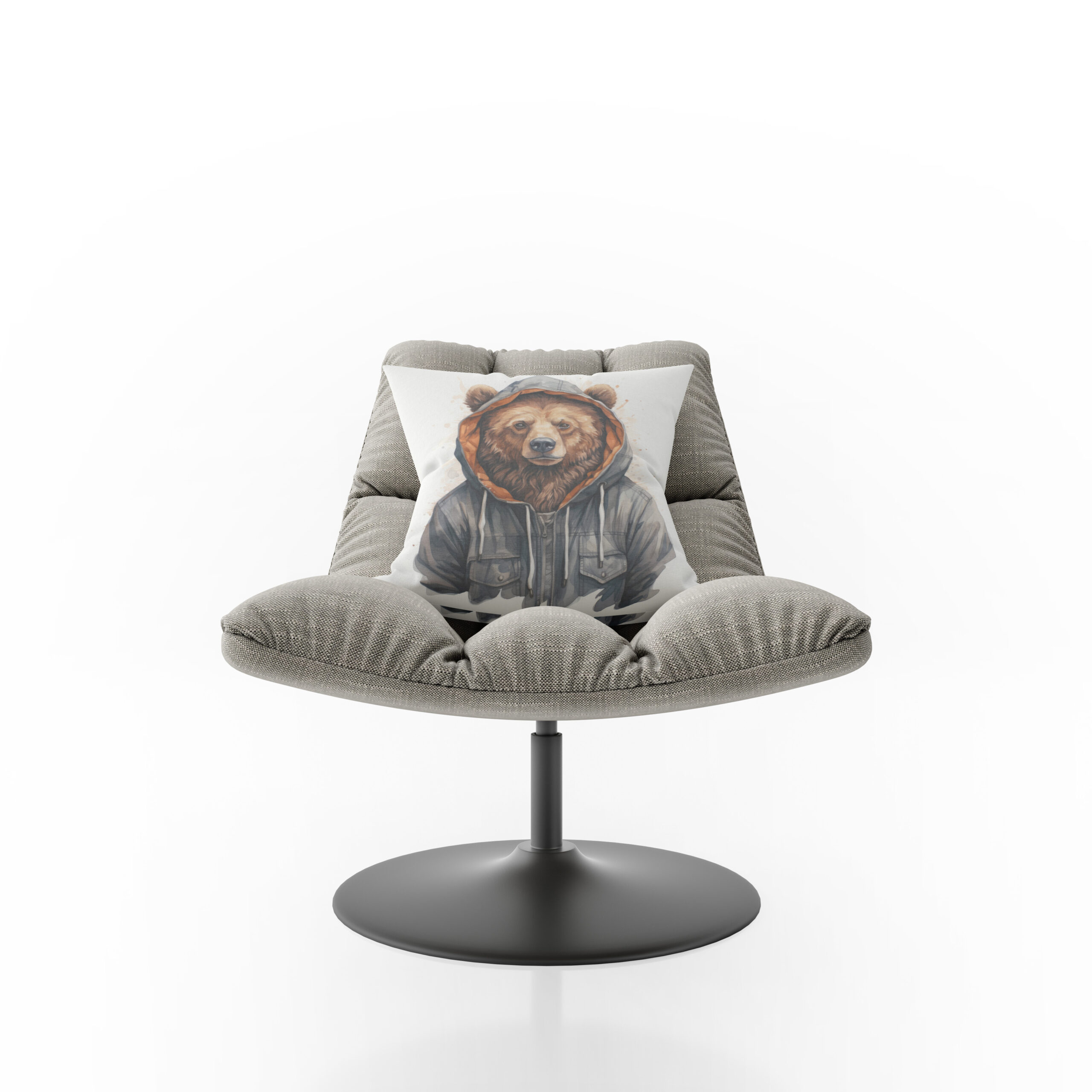 Kissen: Watercolor Grizzly Bear in Hoodie - immagine 2