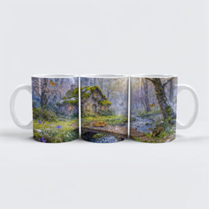 raxxa Premium-Tasse: Spring Cottage by the Forest Stream