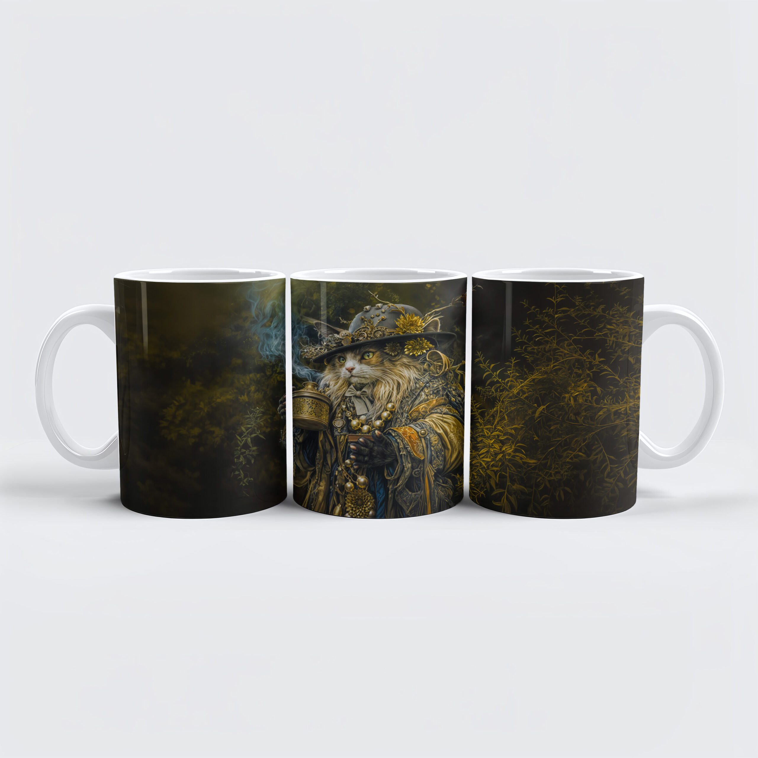 raxxa Premium-Tasse: Enchanted woodland alchemist cat