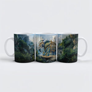 raxxa Premium-Tasse: Steampunk floral elephant