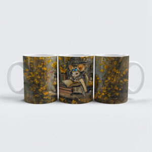 raxxa Premium-Tasse: Steampunk reading mouse