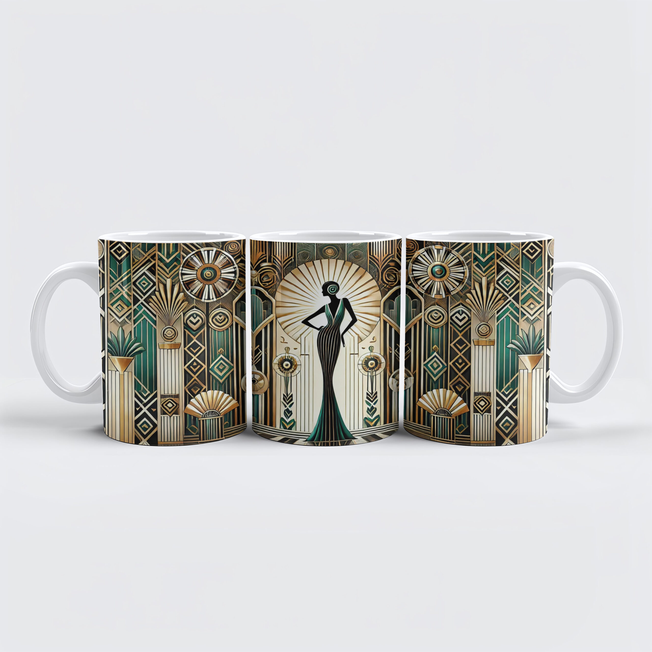 raxxa Premium-Tasse: Art Deco Glamour Woman