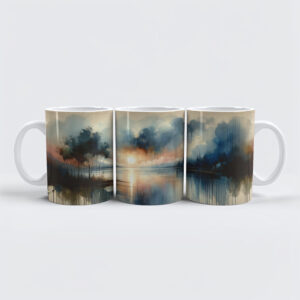 raxxa Premium-Tasse: Watercolor Lake at Sunset