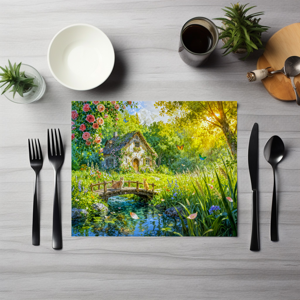 raxxa Premium-Tischset: Rose Petal Cottage by the Wildbrook - immagine 3