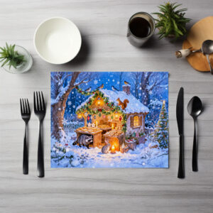 raxxa Premium-Tischset: Gingerbread Cottage in the Snow