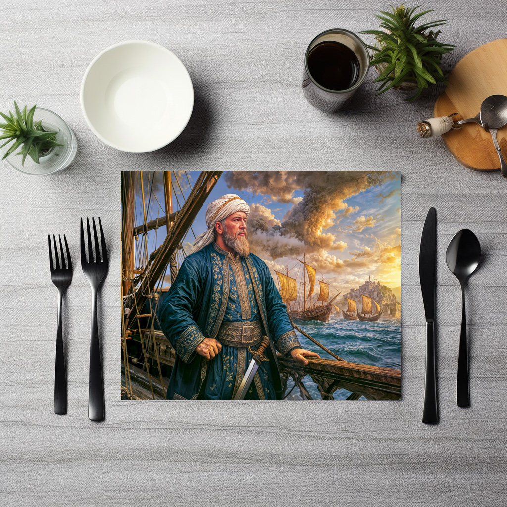 raxxa Premium-Tischset: Hayreddin Barbarossa Naval Commander Portrait