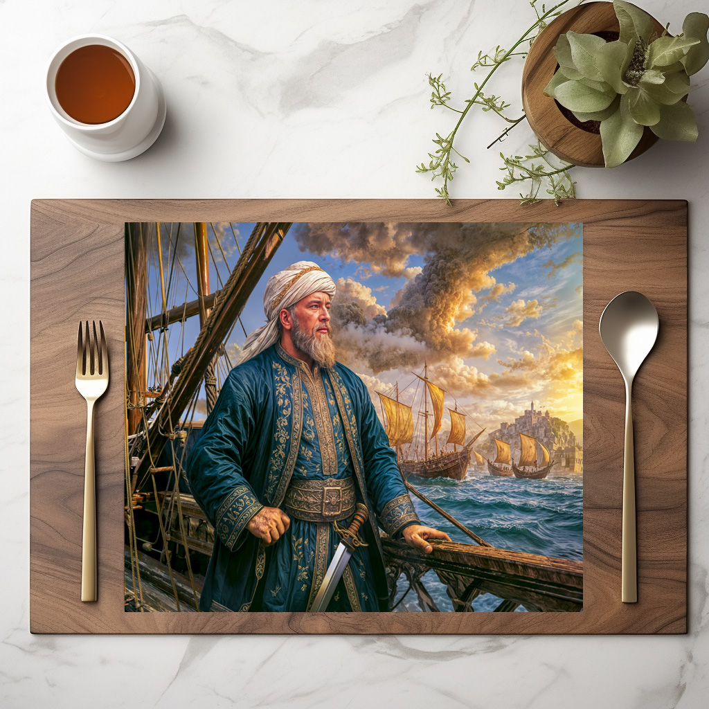 raxxa Premium-Tischset: Hayreddin Barbarossa Naval Commander Portrait - Image 2