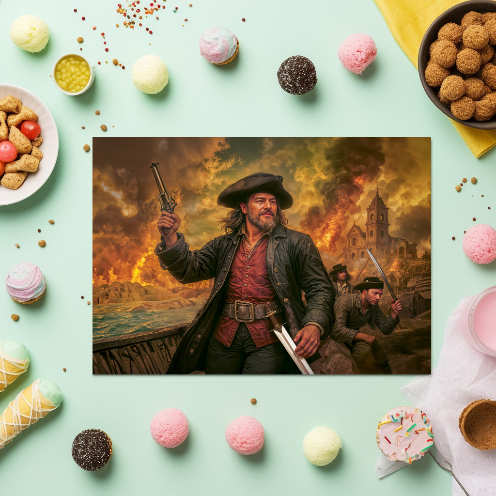 raxxa Premium-Tischset: Henry Morgan Pirate Battle Portrait - Imagen 3