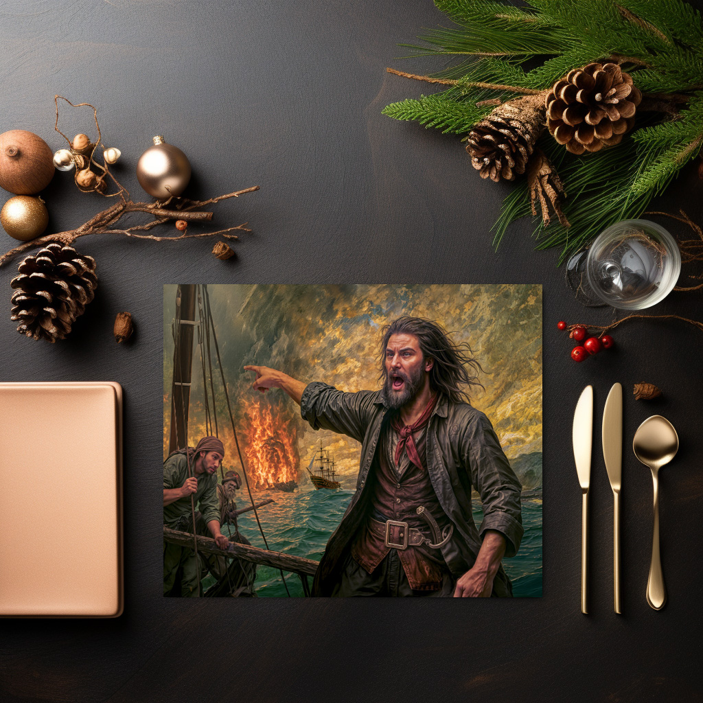 raxxa Premium-Tischset: Charles Vane Pirate Storm Portrait - Image 2