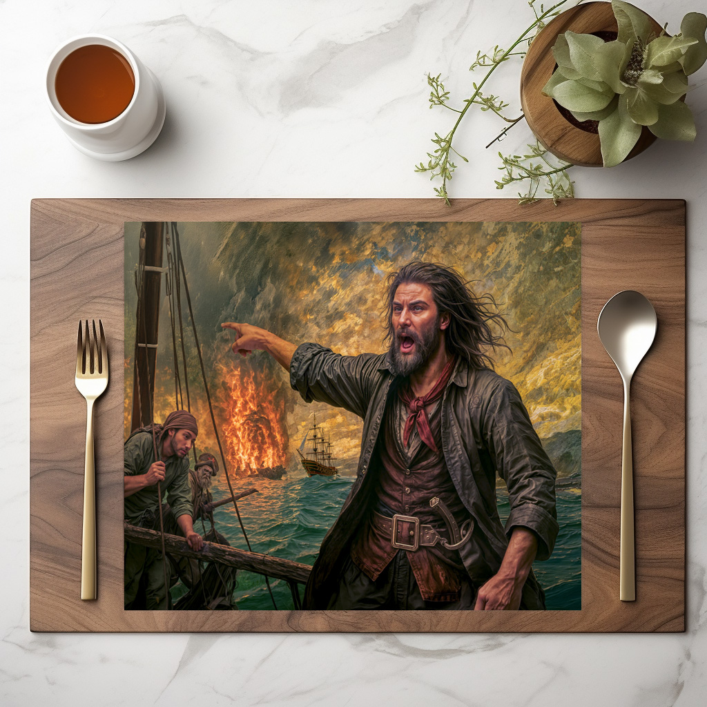 raxxa Premium-Tischset: Charles Vane Pirate Storm Portrait