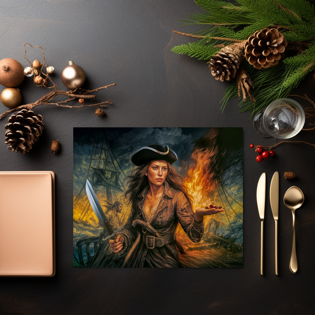 raxxa Premium-Tischset: Anne Bonny Legendary Pirate Portrait – Bild 3
