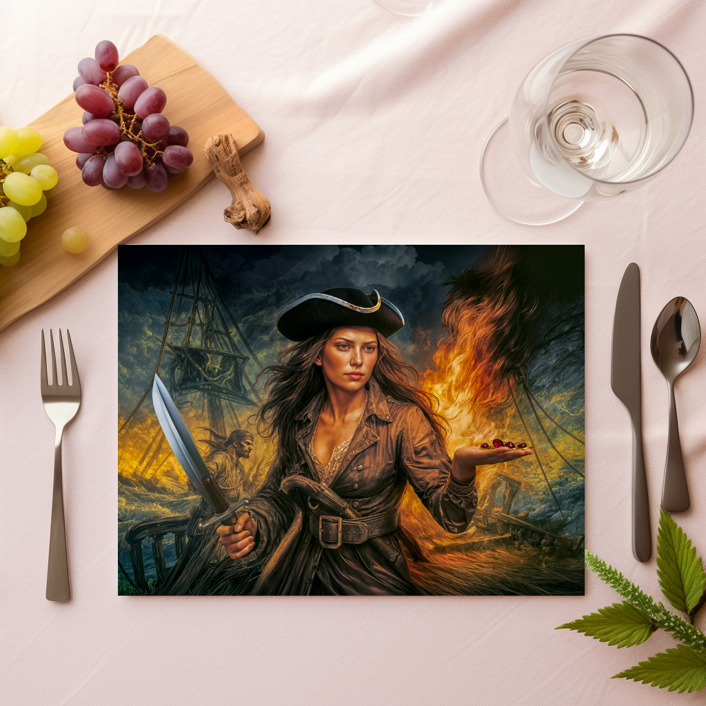 raxxa Premium-Tischset: Anne Bonny Legendary Pirate Portrait – Bild 2