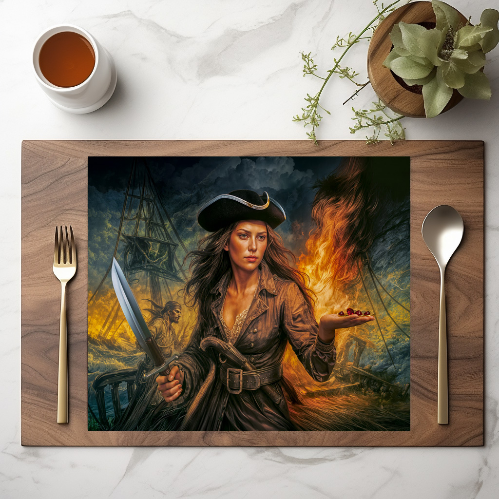 raxxa Premium-Tischset: Anne Bonny Legendary Pirate Portrait