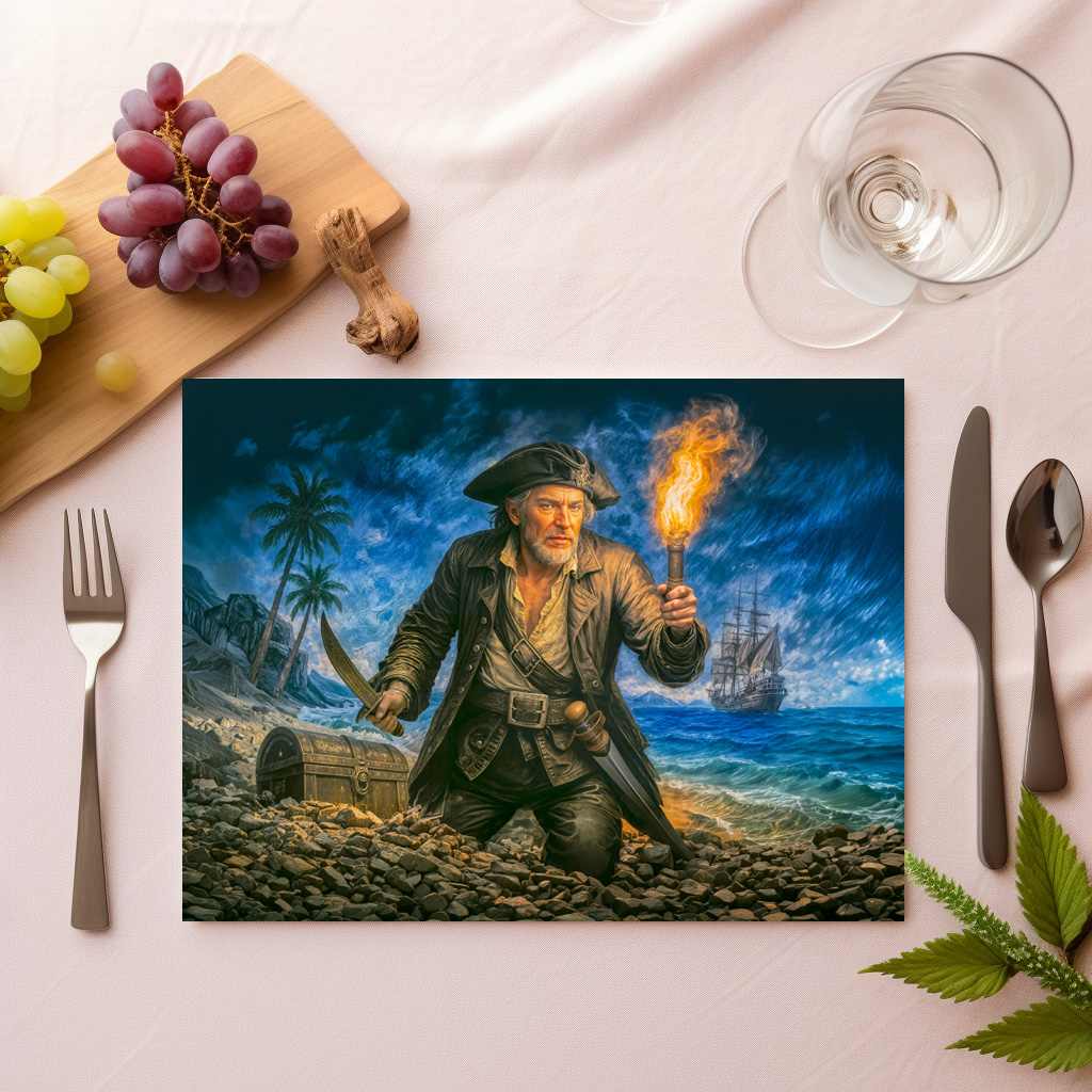raxxa Premium-Tischset: Captain Kidd Legendary Pirate Portrait - immagine 2