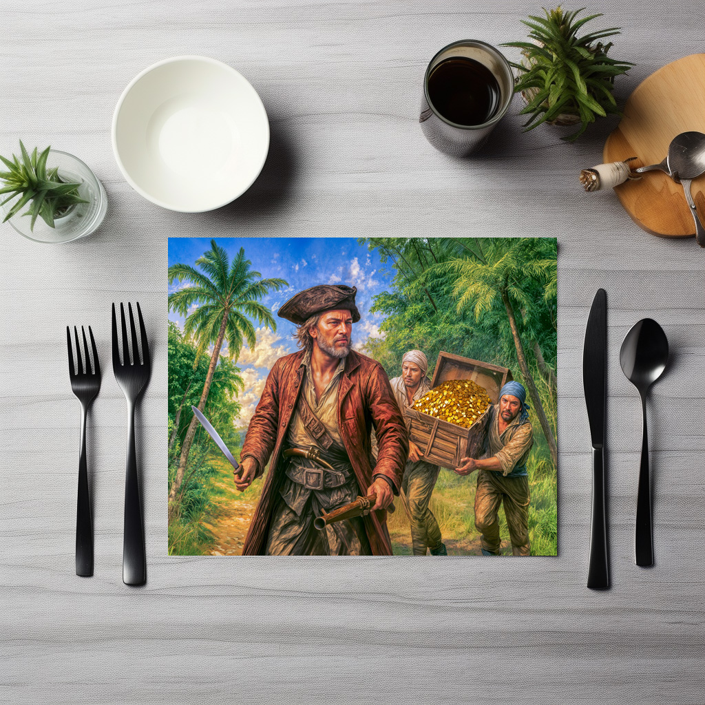 raxxa Premium-Tischset: Captain Kidd Treasure Island Portrait - immagine 3