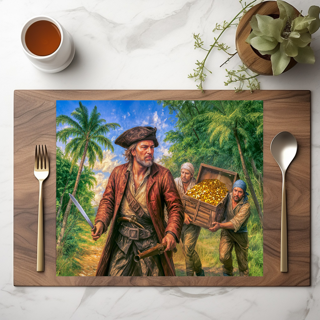 raxxa Premium-Tischset: Captain Kidd Treasure Island Portrait - immagine 2