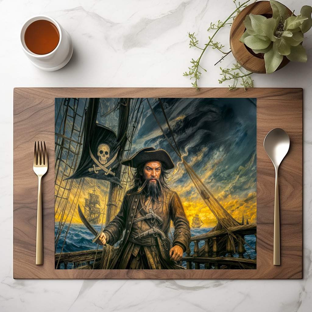 raxxa Premium-Tischset: Blackbeard Pirate Storm Portrait - Imagen 2