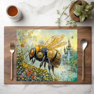 raxxa Premium-Tischset: Steampunk blossom bee