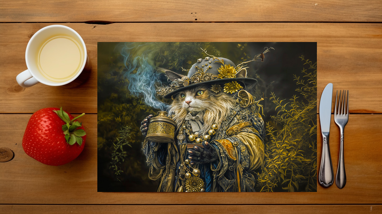 raxxa Premium-Tischset: Enchanted woodland alchemist cat – Image 3