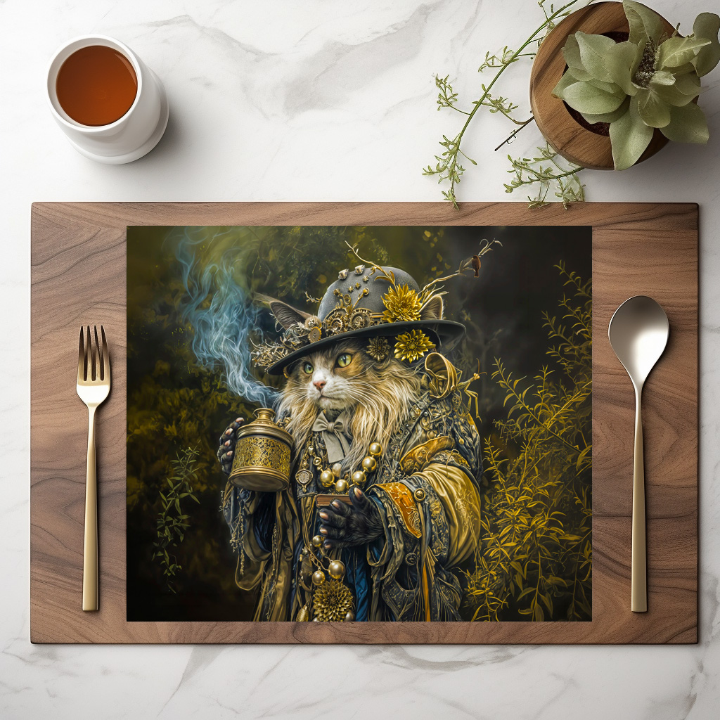 raxxa Premium-Tischset: Enchanted woodland alchemist cat – Image 2