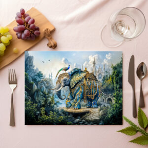 raxxa Premium-Tischset: Steampunk floral elephant