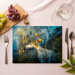 raxxa Premium-Tischset: Flying castle cats Steampunk night