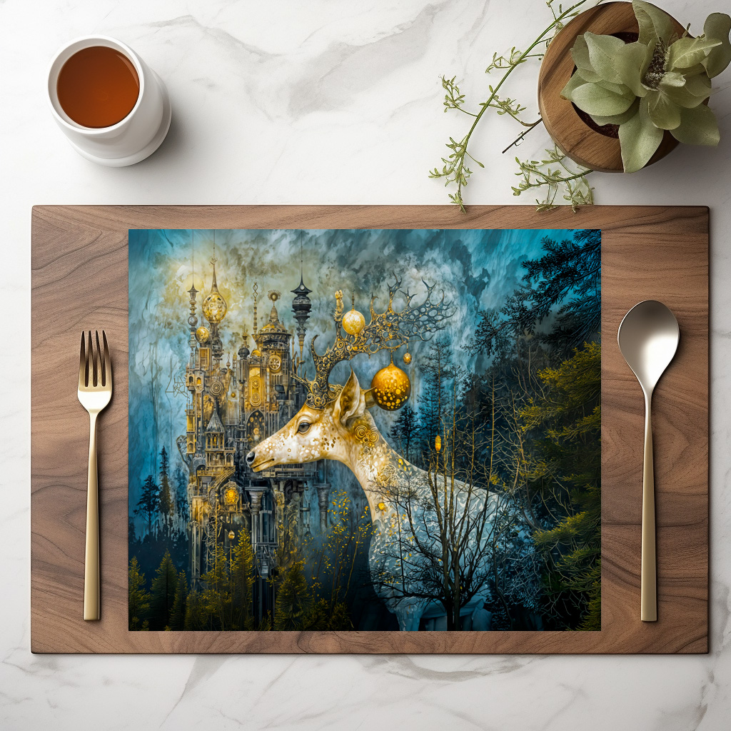 raxxa Premium-Tischset: Flying castle cats Steampunk night - immagine 2