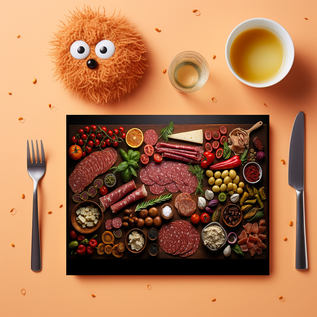 raxxa Premium-Tischset: Arrangement mit Salami und Wurst - immagine 3
