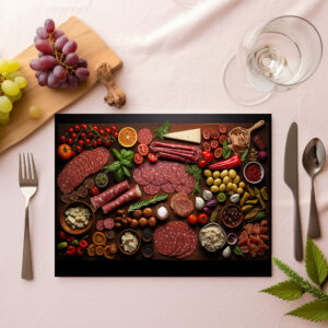 raxxa Premium-Tischset: Arrangement mit Salami und Wurst