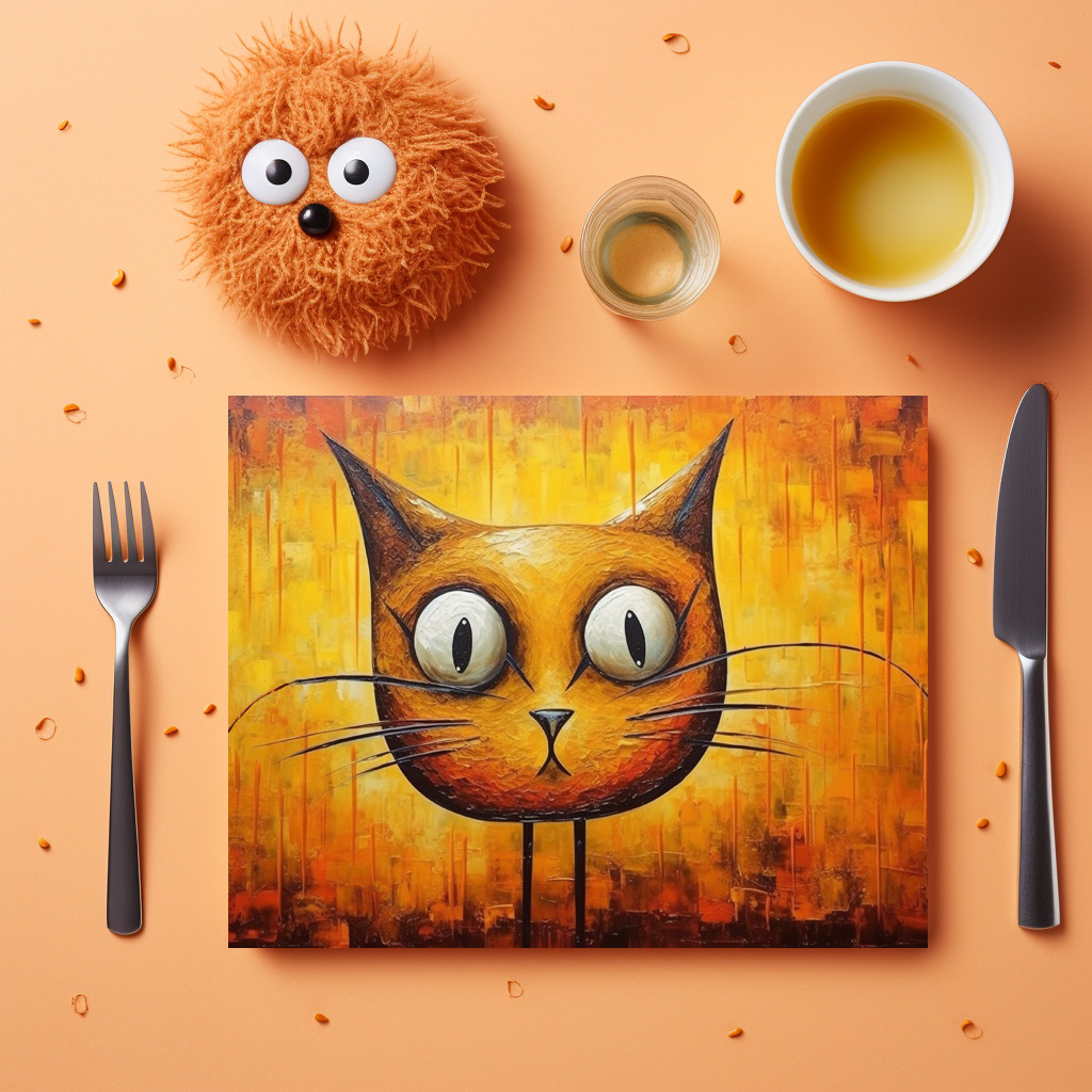 raxxa Premium-Tischset: Absurde Katzenkunst Im Stil von Salvador Dali - Imagen 2