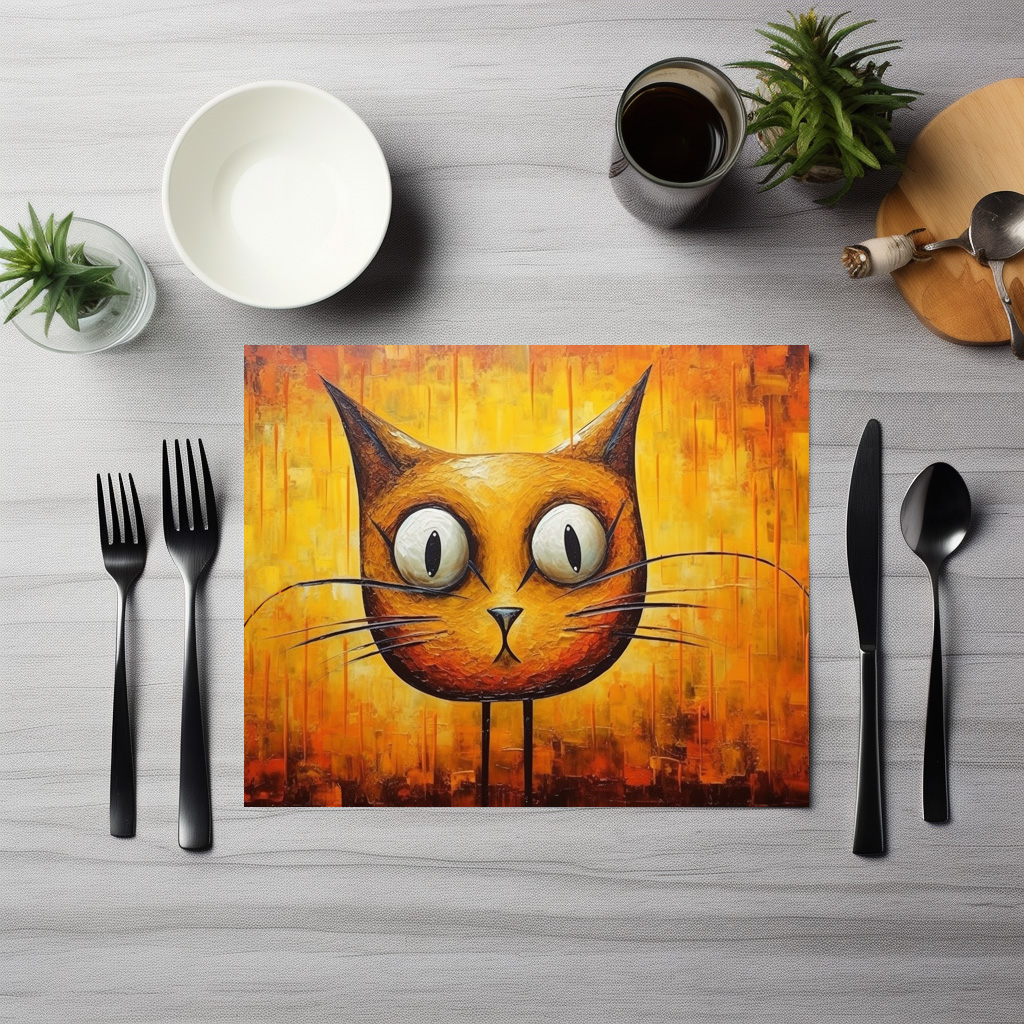 raxxa Premium-Tischset: Absurde Katzenkunst Im Stil von Salvador Dali - Imagen 3