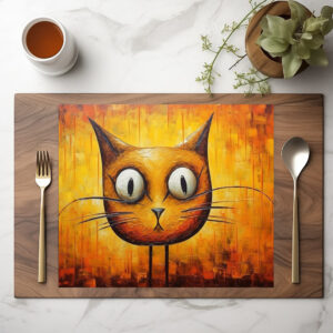 raxxa Premium-Tischset: Absurde Katzenkunst Im Stil von Salvador Dali