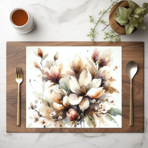 raxxa Premium-Tischset: Elegant Magnolia Bloom