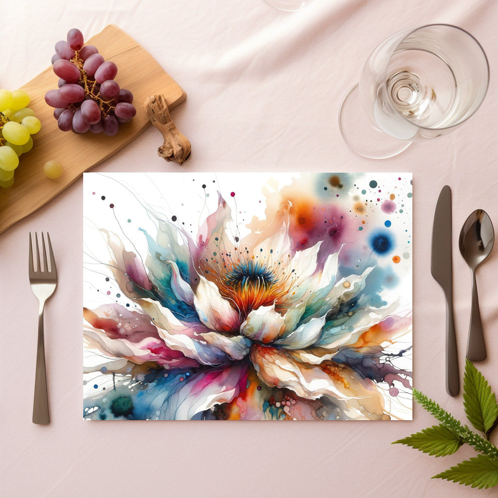 raxxa Premium-Tischset: Colorful Watercolor Blossom