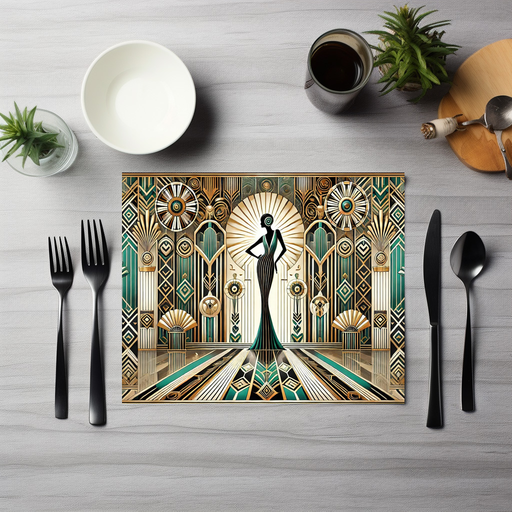 raxxa Premium-Tischset: Art Deco Glamour Woman – Bild 3