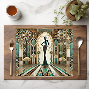 raxxa Premium-Tischset: Art Deco Glamour Woman