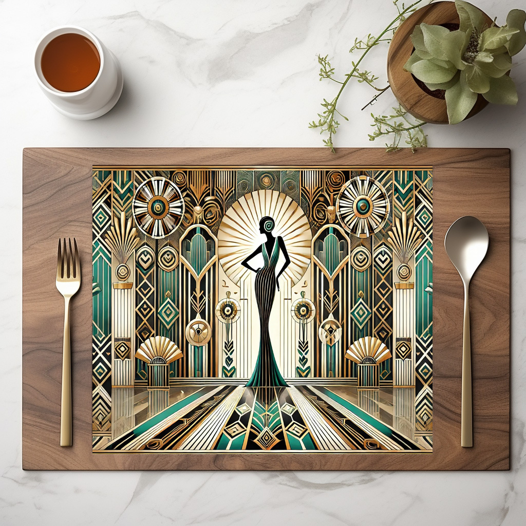 raxxa Premium-Tischset: Art Deco Glamour Woman