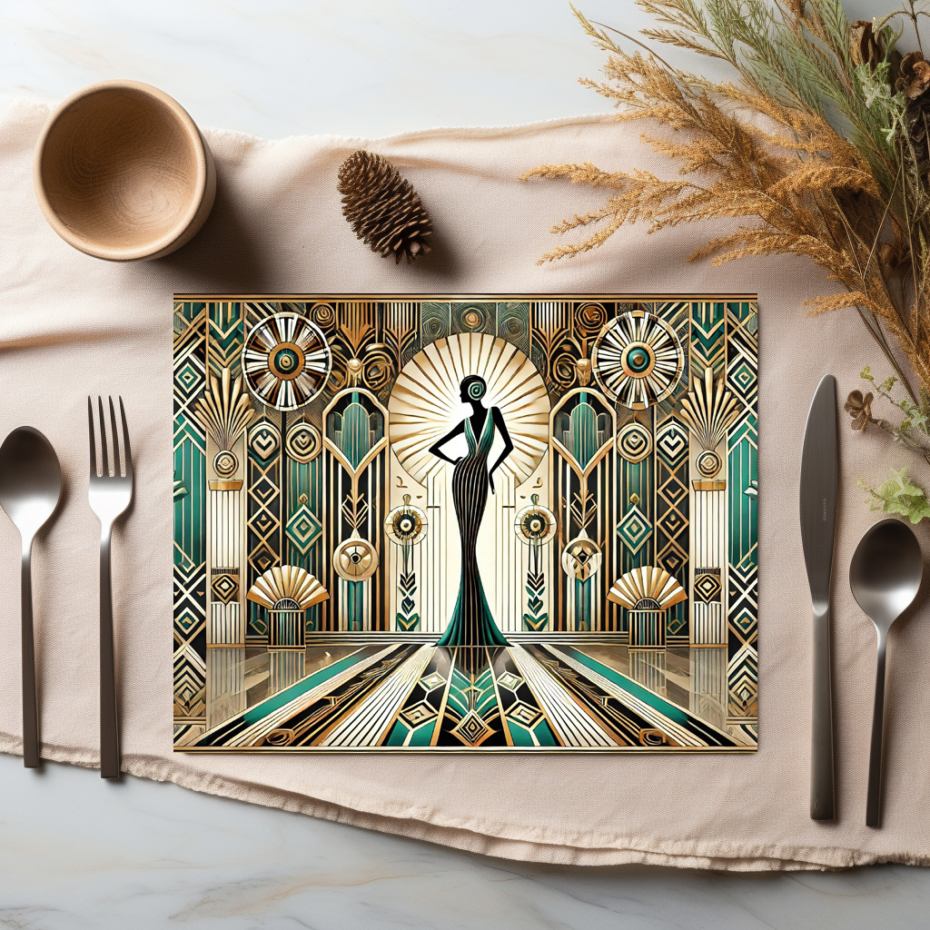 raxxa Premium-Tischset: Art Deco Glamour Woman – Bild 2
