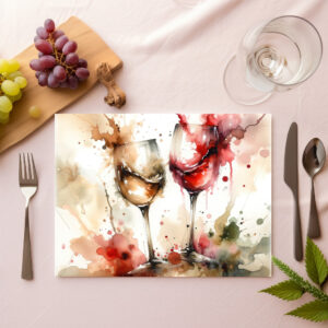 raxxa Premium-Tischset: Watercolor Wine Glasses