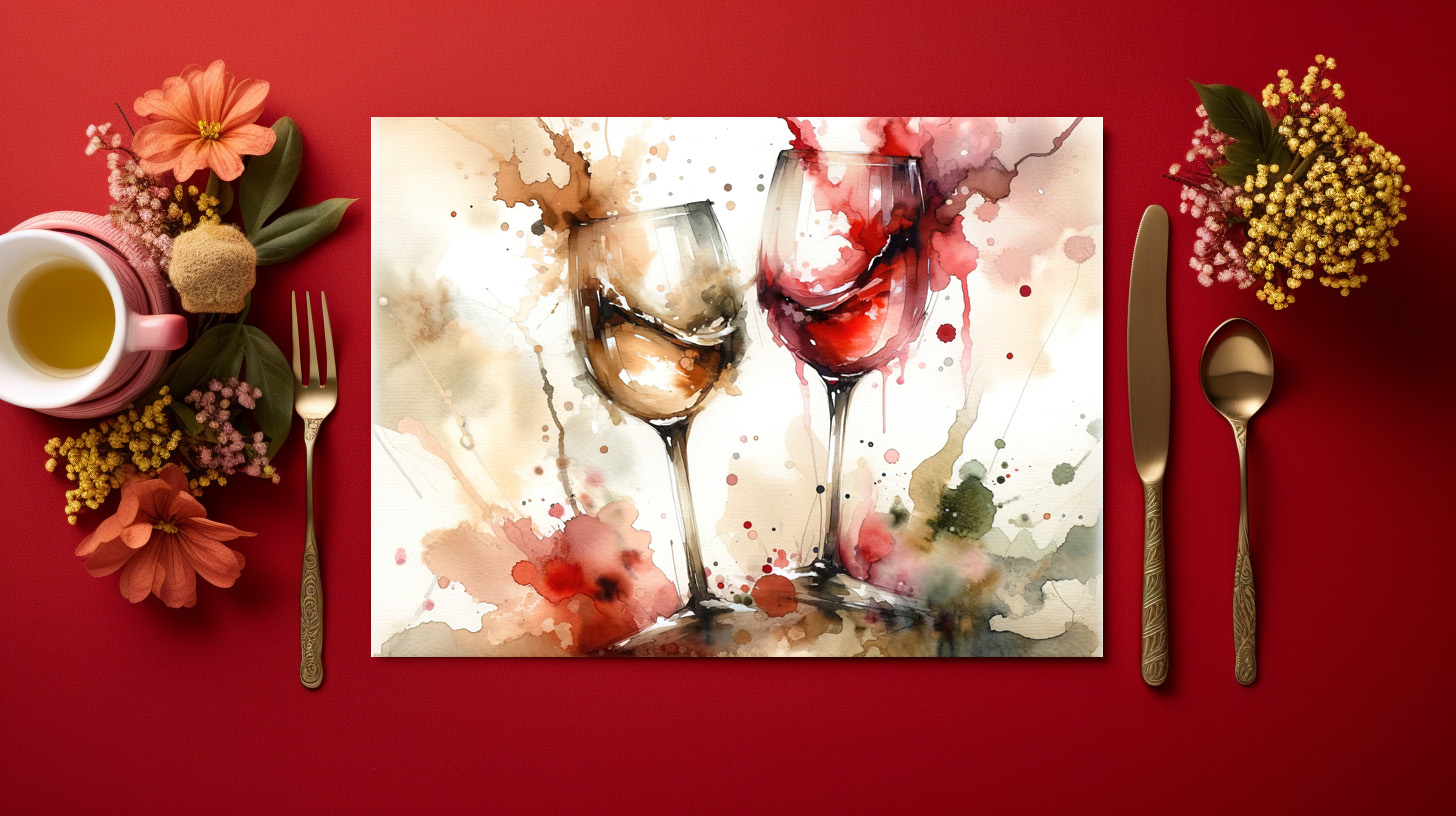 raxxa Premium-Tischset: Watercolor Wine Glasses – Image 2