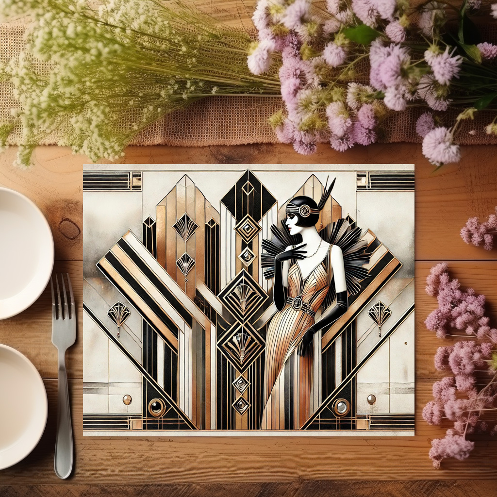 raxxa Premium-Tischset: Gatsby Glamour Art Deco Scene