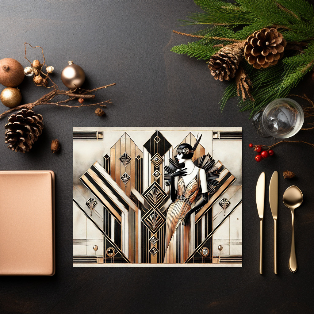 raxxa Premium-Tischset: Gatsby Glamour Art Deco Scene – Bild 2