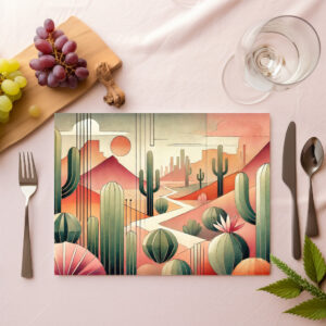 raxxa Premium-Tischset: Art Deco Desert Cacti