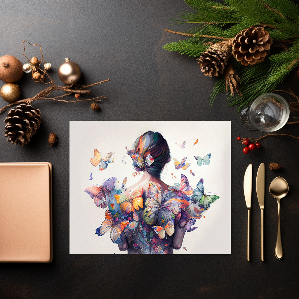 raxxa Premium-Tischset: Watercolor Butterfly Embrace – Bild 3