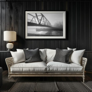 Poster: Morgennebel am Kanal