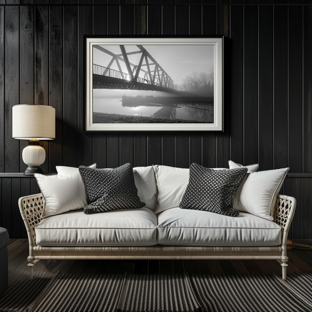 Poster: Morgennebel am Kanal