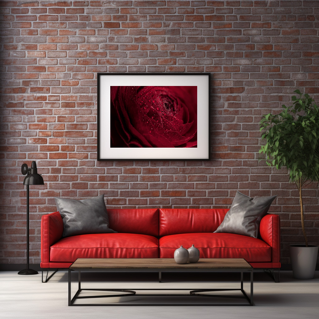 Poster: Regentropfen auf rot – Bild 3